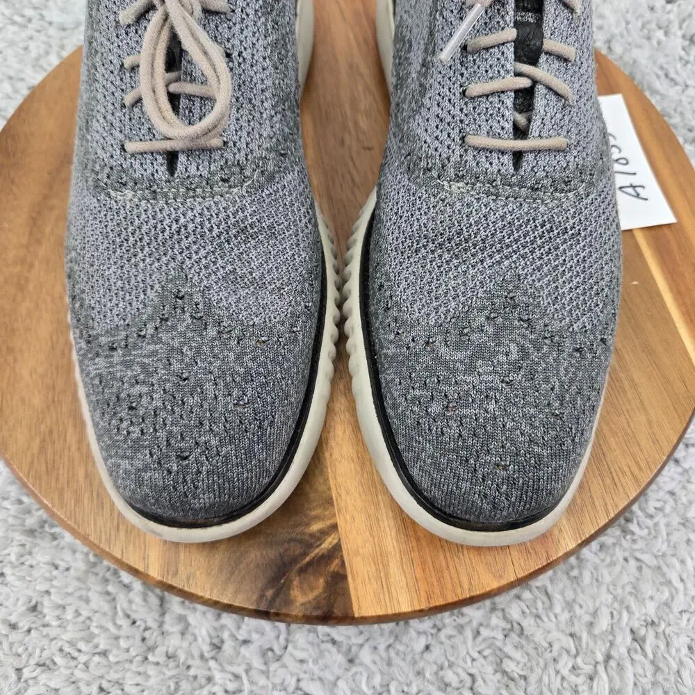 Cole Haan Mens 10M 2.ZeroGrand Gray Stitchlite Business Casual Wingtip Oxford